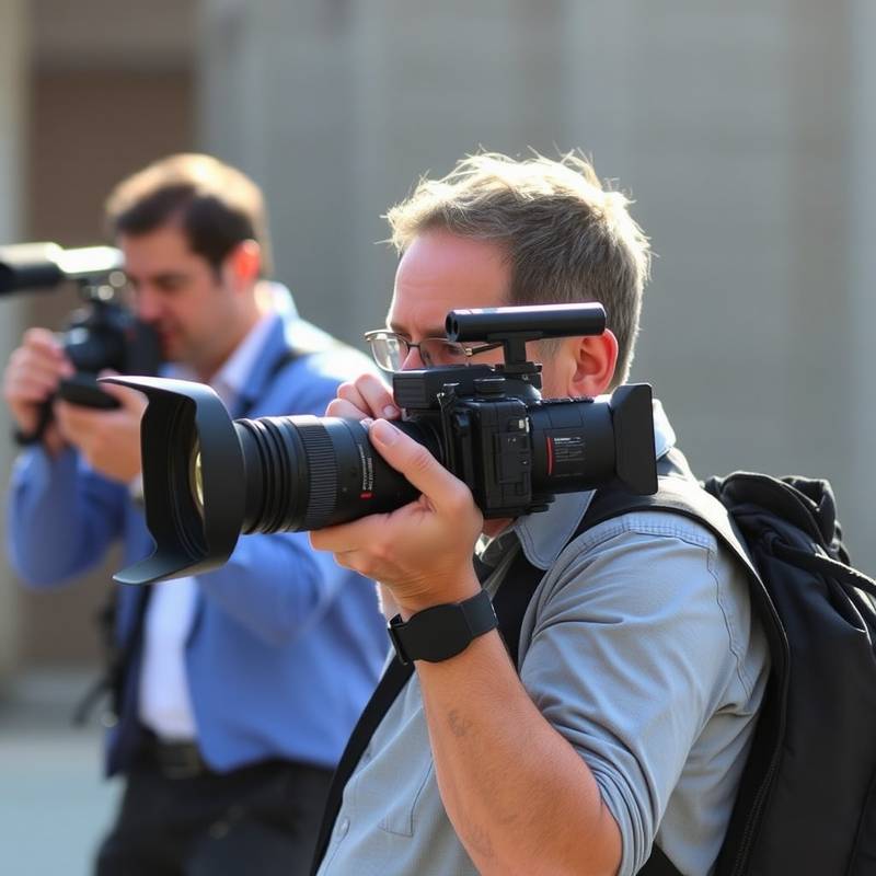 Professioneller Fotograf bei der Arbeit